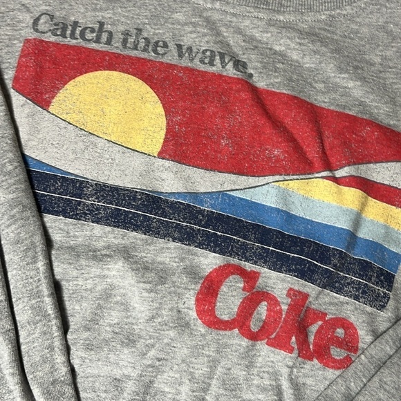 Vintage Look Cropped Crew Neck Coke Sweatshirt Size Large - Picture 2 of 5